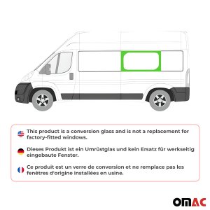 RAM PROMASTER Cargo Van Mid Side Fixed Glass - Left - Omac - Galaxy (Not For Sliding Door) - 2014-2025 RAM PROMASTER Cargo Van Mid Side Fixed Glass - Left - Omac - Galaxy (Not For Sliding Door) - 2014-2025